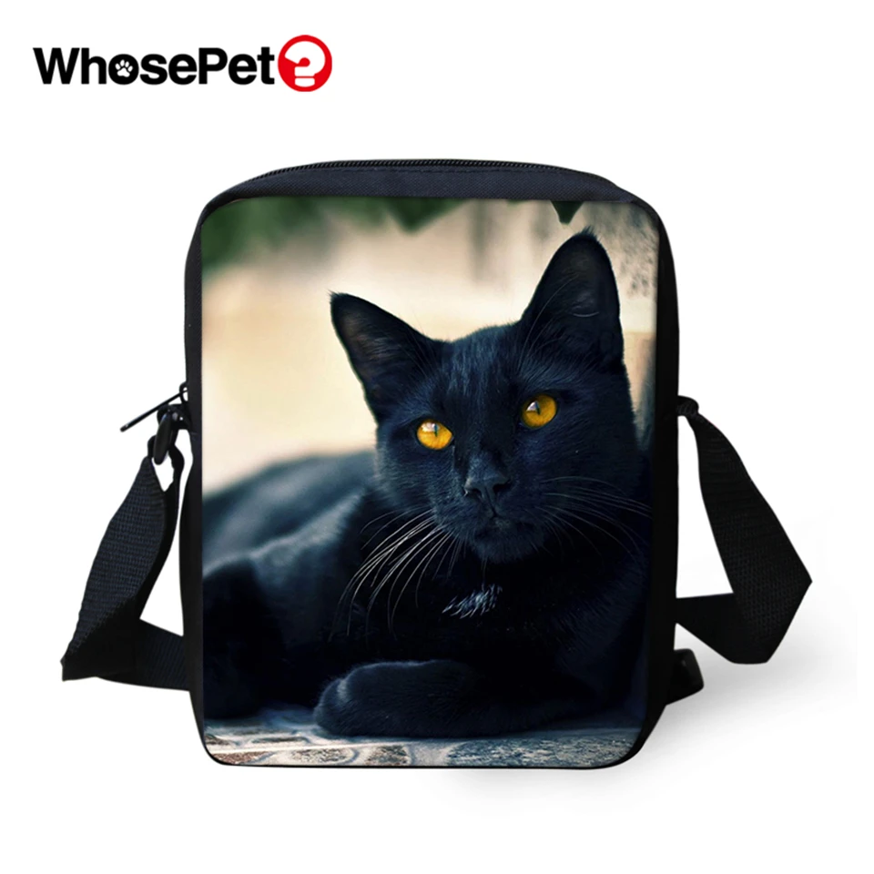 WHOSEPET Kawaii черные кошки женские сумки мессенджеры животные кросс боди через плечо