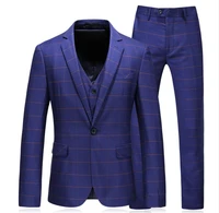 2019 grooming mens fashion classic suits mens stripe business wedding suit 3 pieces tailored made suits set jacket vest pants