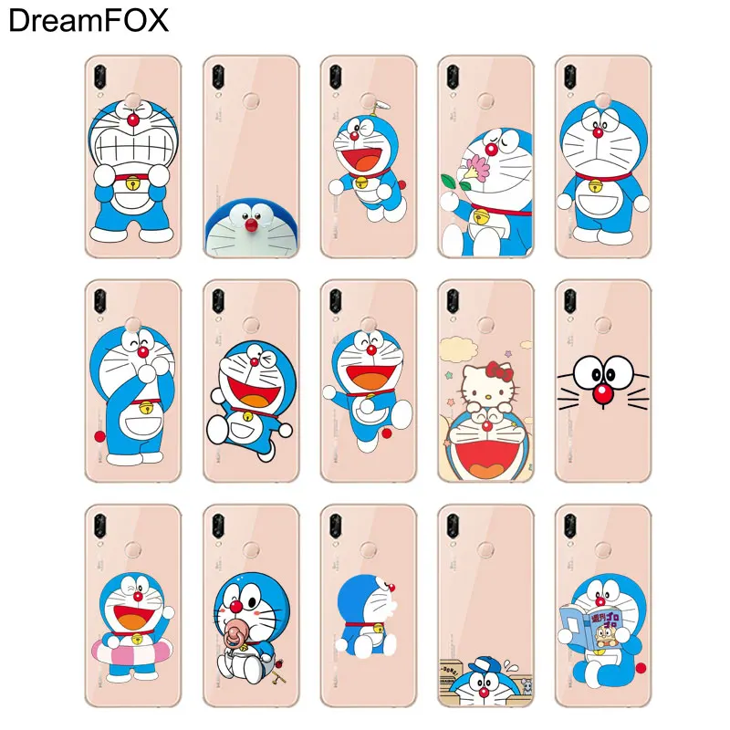 DREAMFOX L039 Fashion Cute Doraemon Soft TPU Silicone Case Cover For Huawei Honor 6A 6C 7X 9 10 P20 P30 Lite Pro P Smart 2019 |