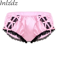 mens lingerie sissy crossdresser panties shiny erotic gay underwear floral lace satin boxers shorts g string sexy briefs panties