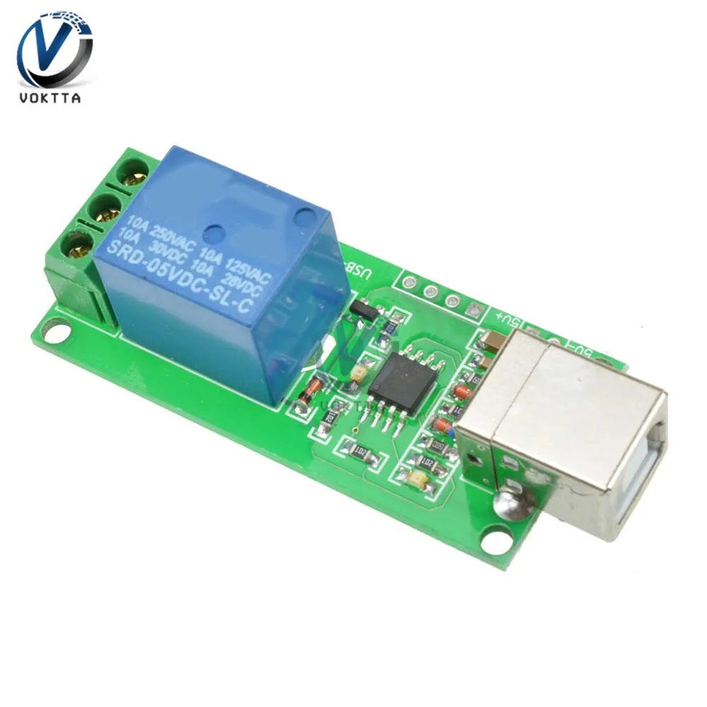 

5V Relay USB Controlled Timer Delay Relay Board 1 Channel Programmable Computer Control For Smart Home Automation