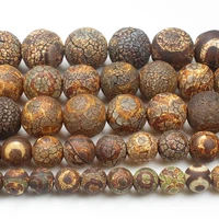 old ancient dzi agatescrackle brown 3eyes 8 14mm round beads wholesale for diy jewellery free shipping