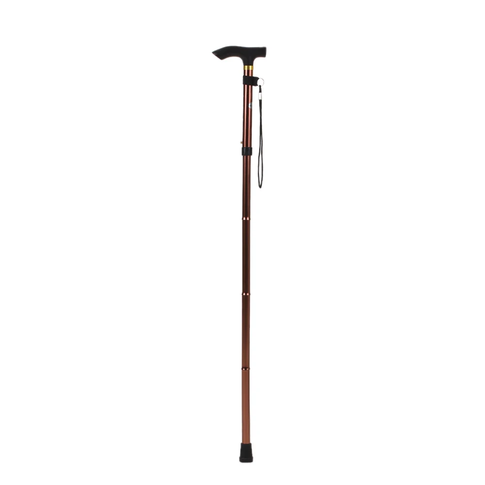 Coffee Портативный складной тростник трость костыли ходунки для инвалидов пожилых регулируемая высота балансировки подвижность помощь с т ручками - Цвет: Coffee