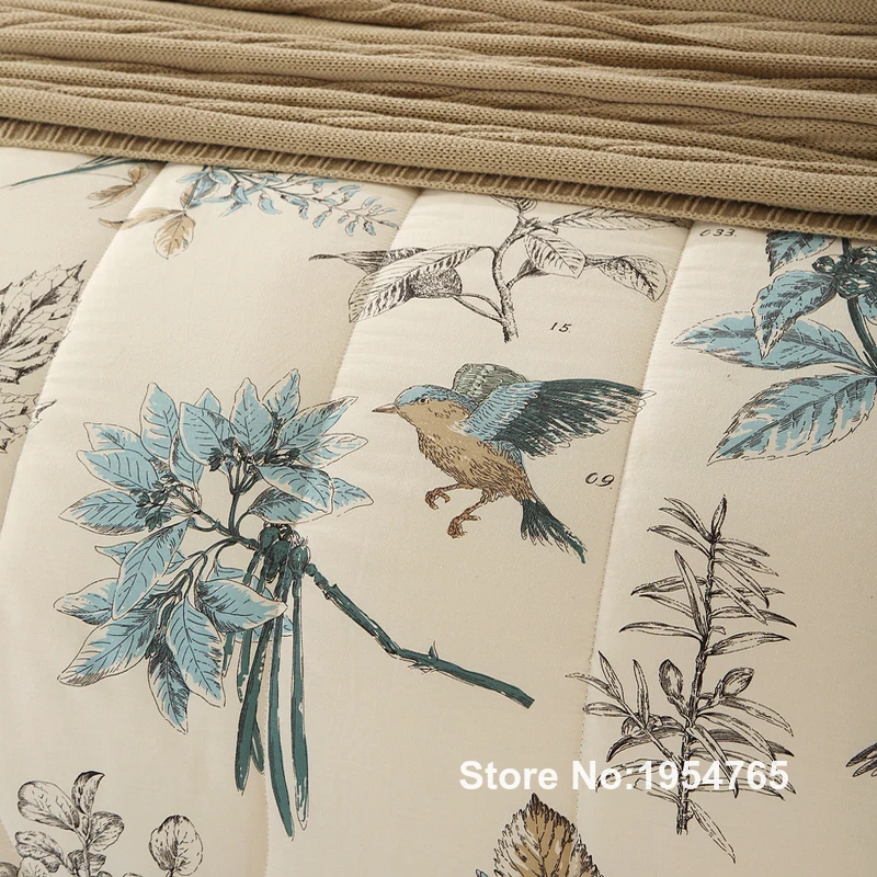 Американский стиль пастырской птицы печати кашне хлопок Лето 100% twin queen размеры