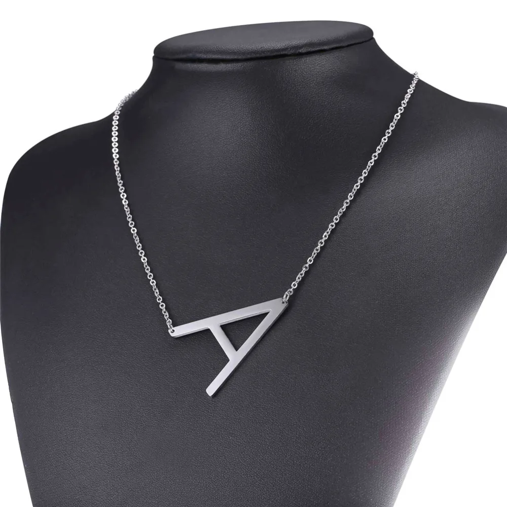 Алфавит от A до Z боковом заглавными буквами ожерелье ювелирные изделия с