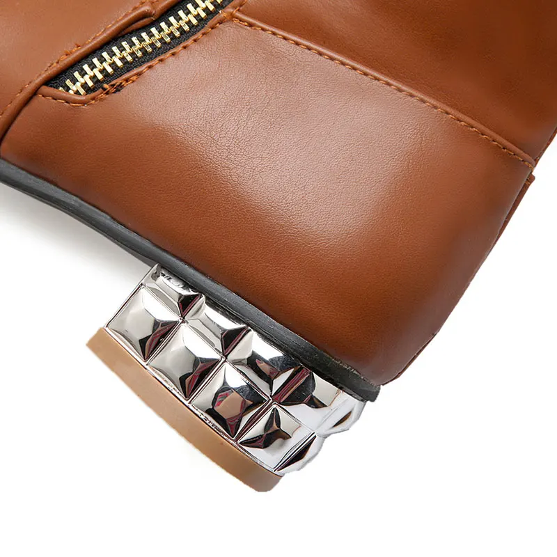 Женские ботфорты 2017 г. осенние модные сапоги Женская однотонная обувь на низком