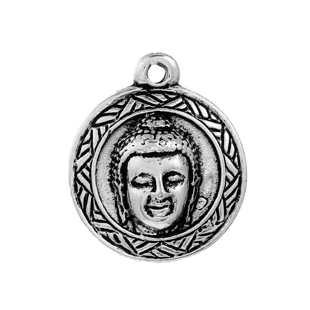 DoreenBeads горячие новые модные подвески из цинкового сплава статуя Будды круглые