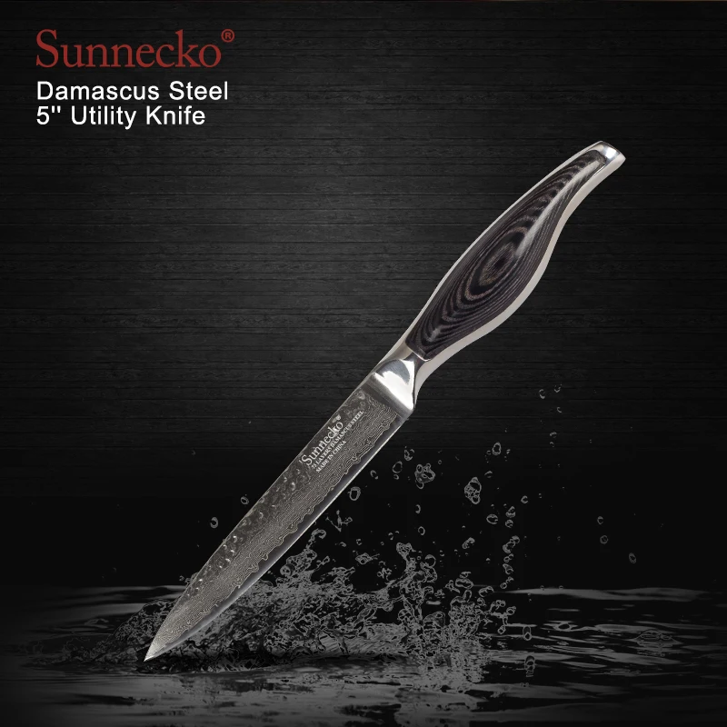 SUNNECKO 7 &quotКливер 5'' дамасский универсальный нож японский VG10 Сталь лезвия для