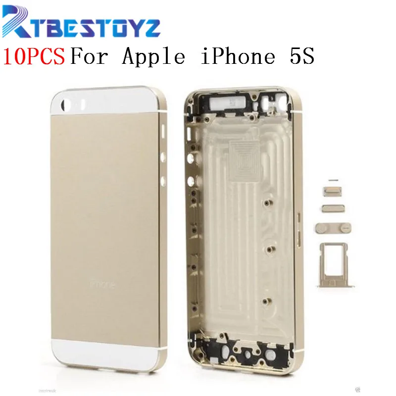 

10PCS/lot For Apple iPhone 5S Back Battery Cover Rear Door Housing Case Replacement With Volume keypad Power Keypad For iPhone5S