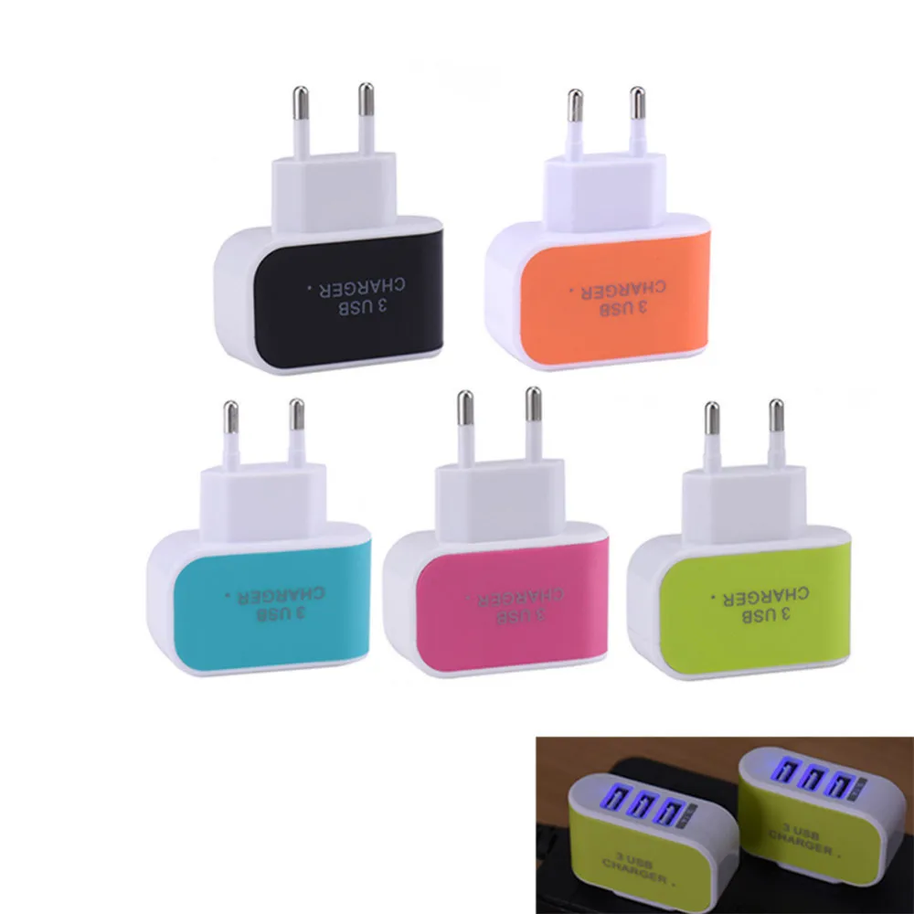 Сетевое зарядное устройство с 3 USB портами 1 А|Зарядные устройства для телефонов| |