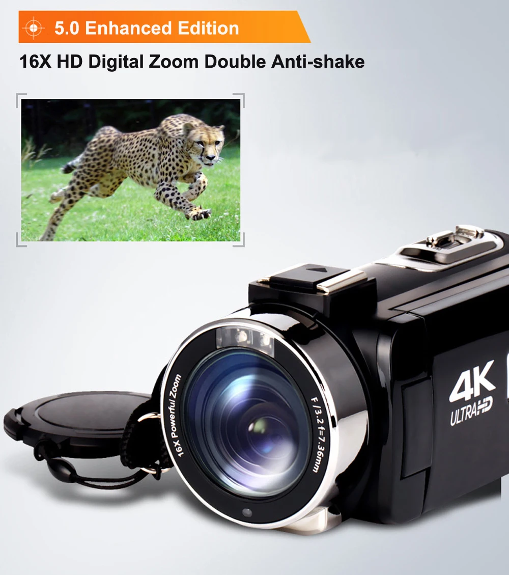 Оригинальная видеокамера KOMERY 4 K, Wi-Fi, ночное видение, 3,0 дюймов, HD сенсорный экран, покадровая фотография, видеокамеры, три года гарантии
