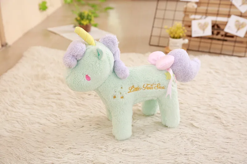 green Kawaii мультфильм чучело Детские куклы Единорог плюшевые детские игрушки дети подарок игрушки дети ребенок подарок на день рождения друзья подарки - Цвет: green