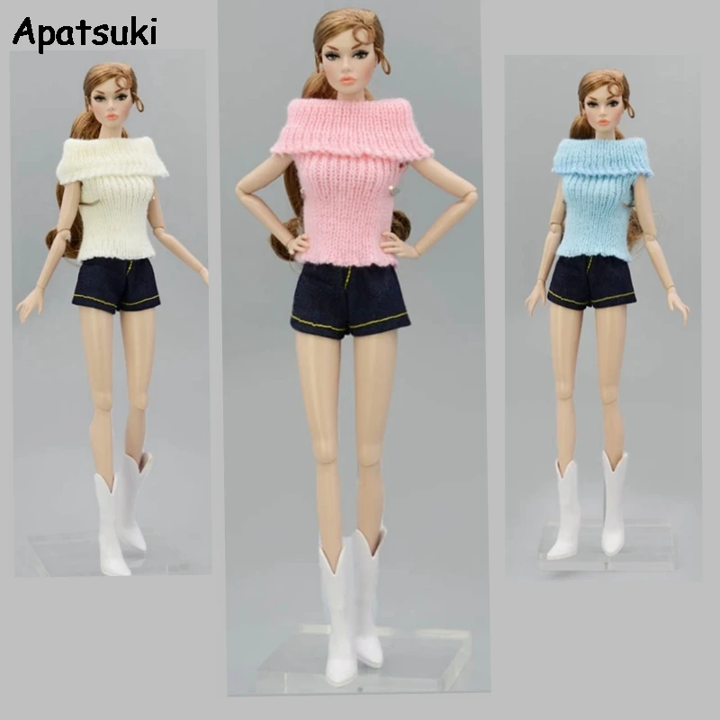 Pure Color Soft Knitted Woven Tops Sweater For Barbie Doll Clothes Blythe Gifts 1/6 Accessories Kids Toy | Игрушки и хобби