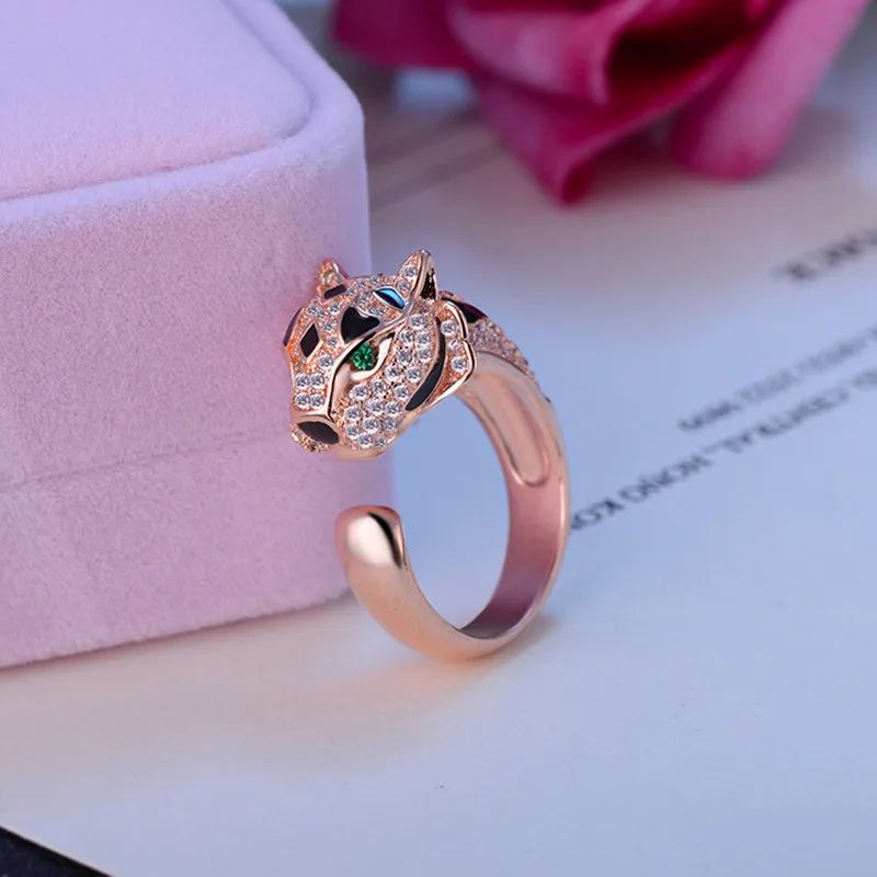 Модное ювелирное изделие разноцветное регулируемое кольцо с леопардовым