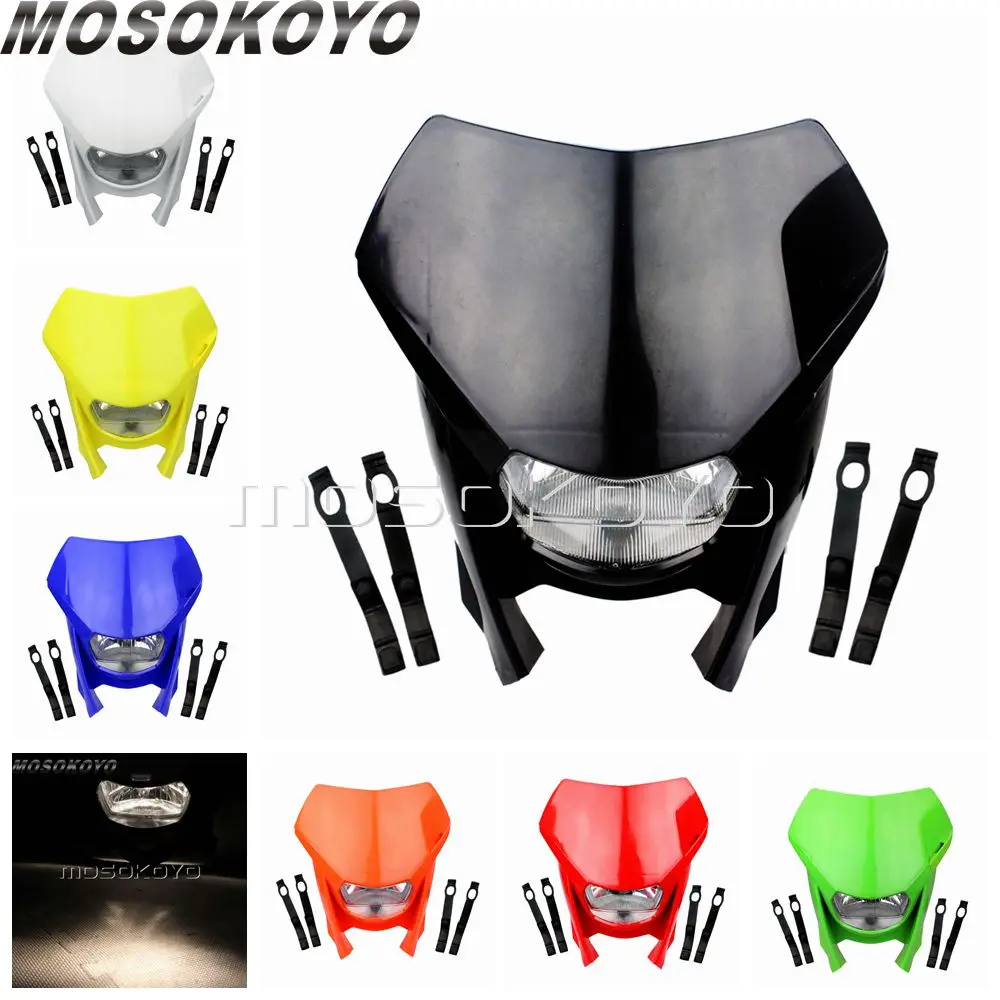 Черный фары для мотокросса Yamaha WR450F WR250F YZ YZF TW TTR DR RM EXC MX XC F SX SMR 500 300 DRZ Enduro велосипеды