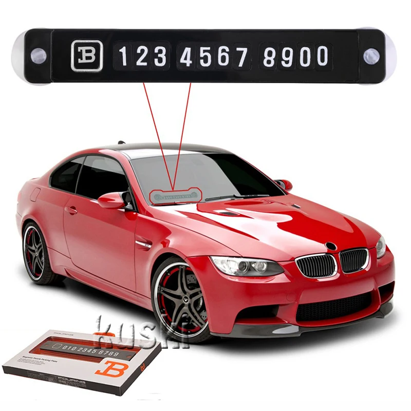 Автомобильный Стайлинг парковочная карта с присосками номерной знак телефона