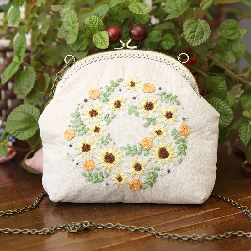 Need sew by yourself Легкая вышивка DIY цветок сумки кошелек сумочка вышивка крестом наборы набор Рукоделие Шитье ручной работы кошелек креативный Рождественский подарок - Цвет: Need sew by yourself