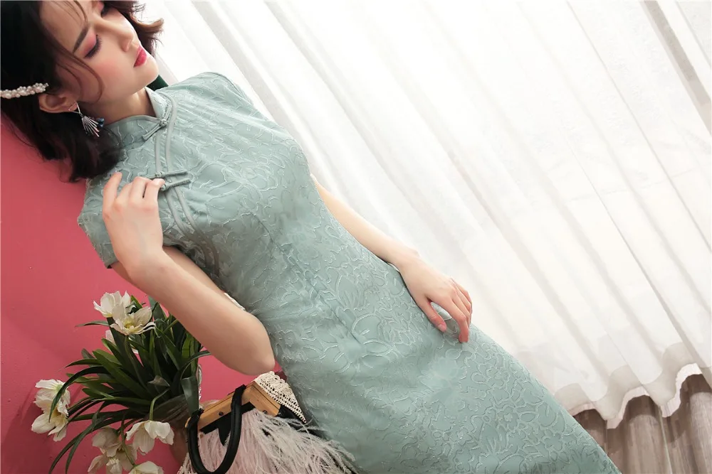 Shanghai Story, высокое качество, короткий рукав, длинное, cheongsam Qipao, высокий разрез, китайское платье, вечерние платья, 3 цвета