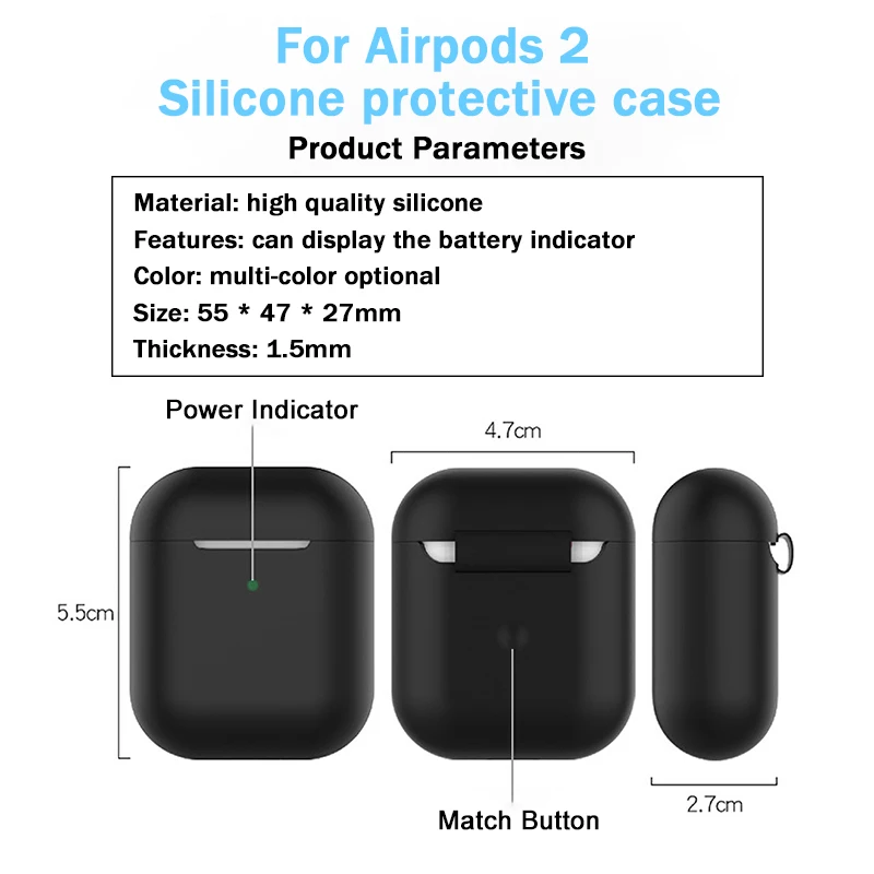 Силиконовый чехол s для Airpods 2nd роскошный защитный беспроводной Чехол для наушников для Apple airpods2 Air pods 2 противоударный чехол