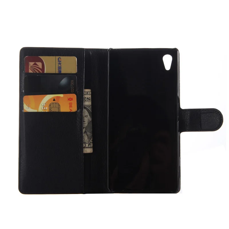 Роскошный чехол-бумажник из искусственной кожи с откидной крышкой для Sony Xperia Z5