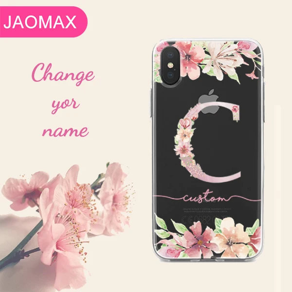 Jaomax чехлы на заказ с именем цветов для iPhone 11 XR XS MAX 7 5 6s 8 Plus силиконовый чехол