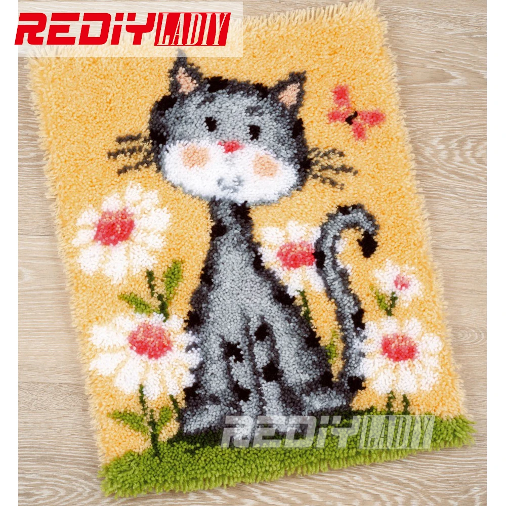 Набор крючков с защелкой для рукоделия необработанный вязальный коврик из пряжи