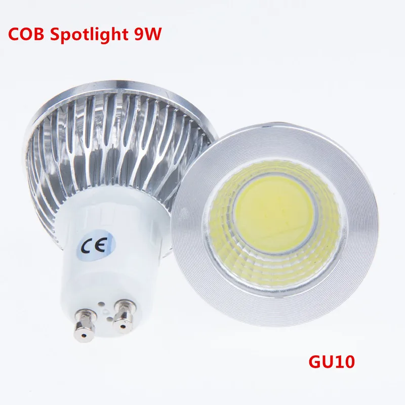 10X Высокая мощность GU10 9 Вт 12 15 LED COB прожектор лампа gu10 теплый холодный белый 110 В 220