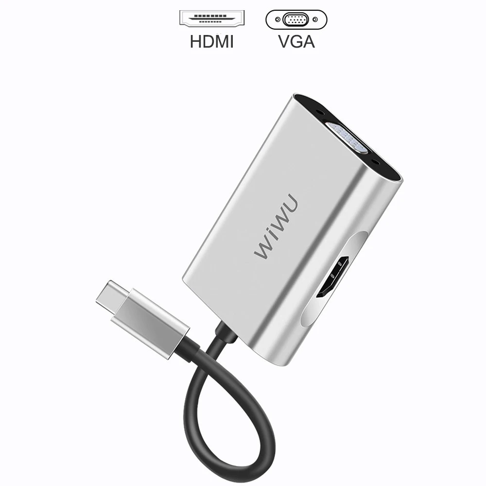 WIWU type-c адаптер HDMI VGA USB C концентратор для MacBook Pro 4 K HDMI Thunderbolt 3 для samsung huawei type-c для VGA usb-концентратор, адаптер