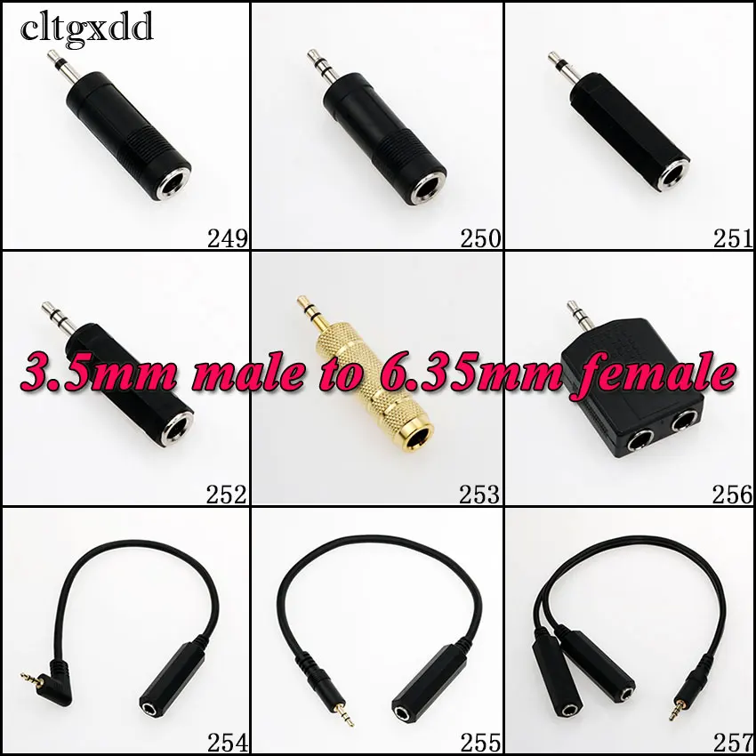 

cltgxdd 1PCS 3.5mm Male to 6.5mm Female Mono/Dual Jack Adapter Plug Stereo Speaker Audio Converter for Mobile Phone PC Notebook