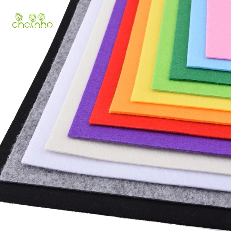 3mm Thick Felt Non Woven Fabric Polyester Cloth For Sewing Dolls Crafts Home Decoration Pattern Bundle 12pcs 30*30cm PFH030
