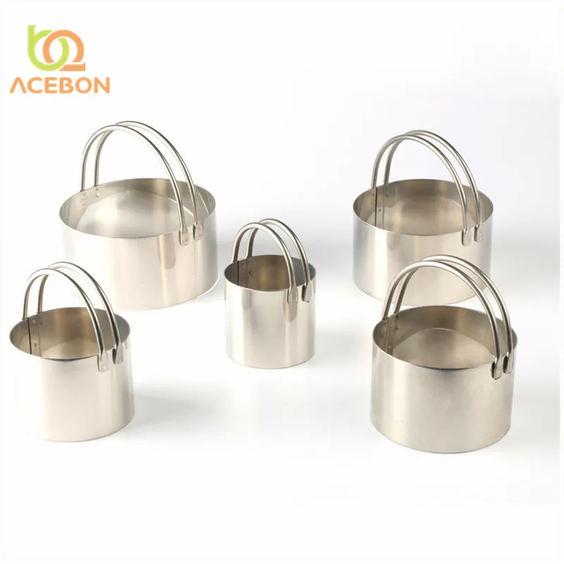 Acebon 5 шт./компл. Нержавеющая сталь круглая форма для нарезки печенья "сделай сам" Сахарный Fondant(сахарная) украшение для торта, кухня печенья Форма для выпечки торта