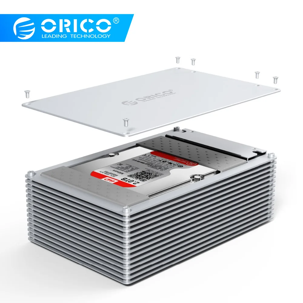 ORICO HDD чехол type-C DIY полый 2,5/3,5 дюйма корпус для жесткого диска алюминиевый сплав с 12 В ЕС Блок питания Поддержка 20 ТБ Емкость