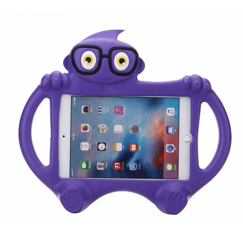 Фиолетовый Чехол для ipad mini 1 2 3 4 Дети милый мультфильм 3D защитный нетоксичный EVA пены ударопрочный для мини-Обложка для ipad Чехлы мини - Цвет: Фиолетовый