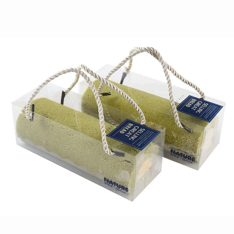 

Cake Boxes Takeaway Case Transparent Box Packing Tools Disposable Food Grade PET Swiss Roll Box Hand Carry Package 20pcs/set