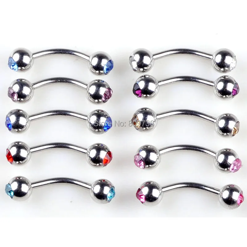 100 шт оптовая продажа ювелирных изделий для живота языка губ кристалл из