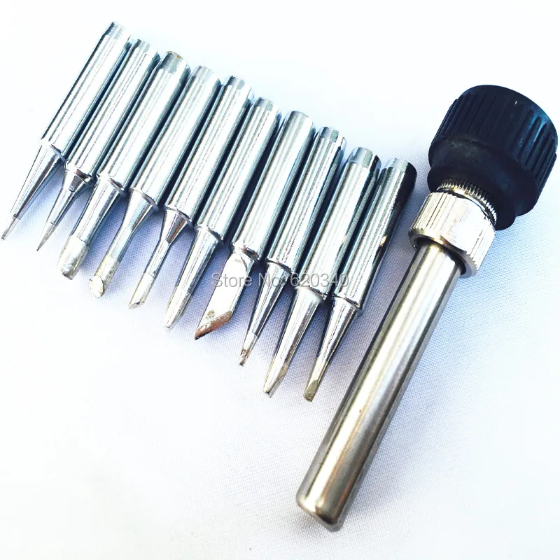 

11 pcs /lot 900M-T Lead-free Iron Tip For 936 SAIKE ATTEN AOYUE KADA YIHUA Soldering Rework Station Solder
