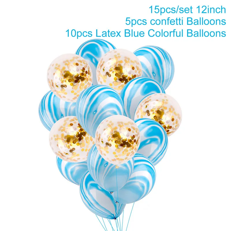 Blue Gold Confetti FENGRISE балоны на 1-й День рождения воздушный шар на 2-й день рождения От 1 до 2 лет для первого дня рождения декоративный латексный шар для детей - Цвет: Blue Gold Confetti