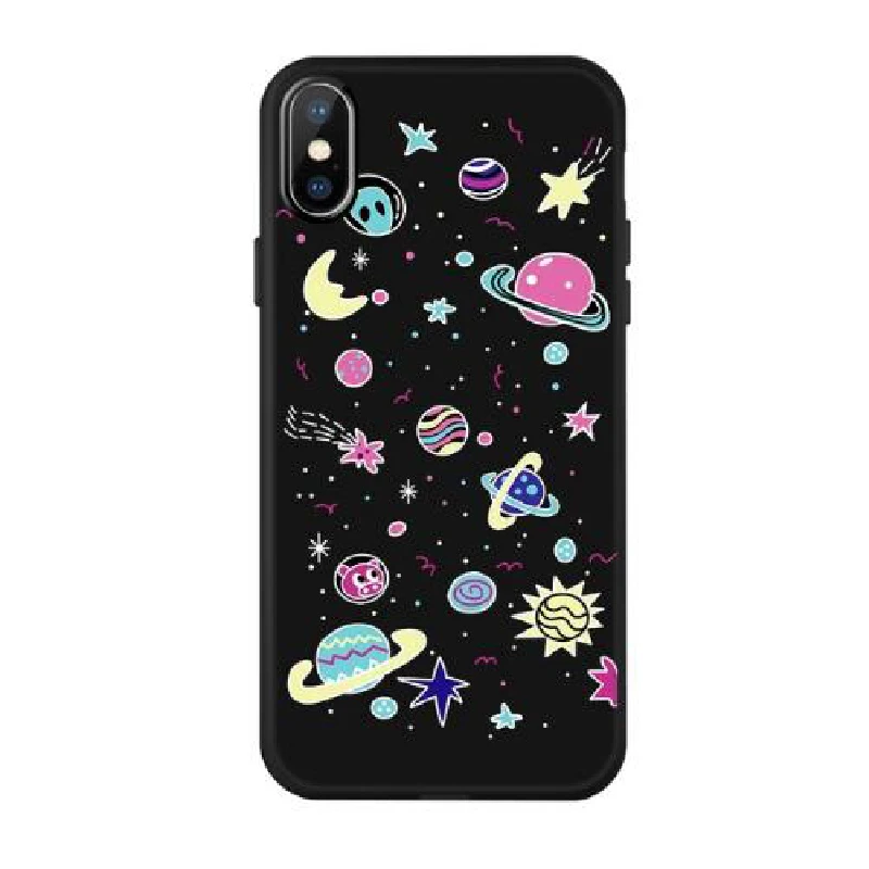 Модный Космический Чехол для iPhone X 7 6 6 S Plus 5 5S планета Луна Звезда Паук силиконовый чехол для iPhone 8 XS XR XSMAX чехол для телефона