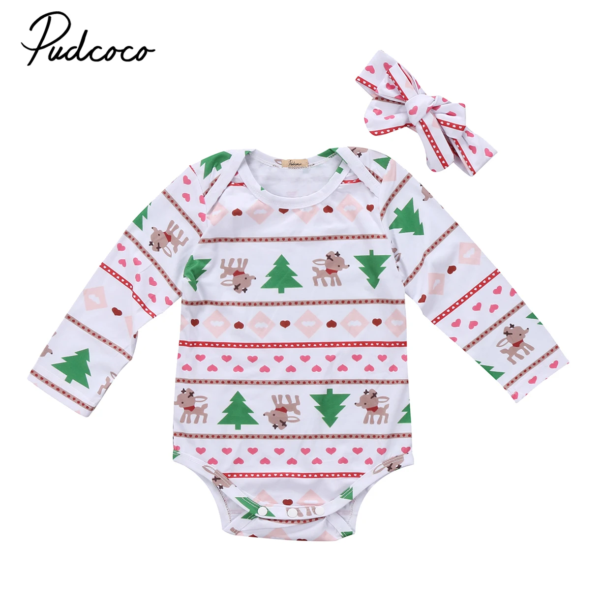 Рождественская Одежда для новорожденных мальчиков и девочек повседневная