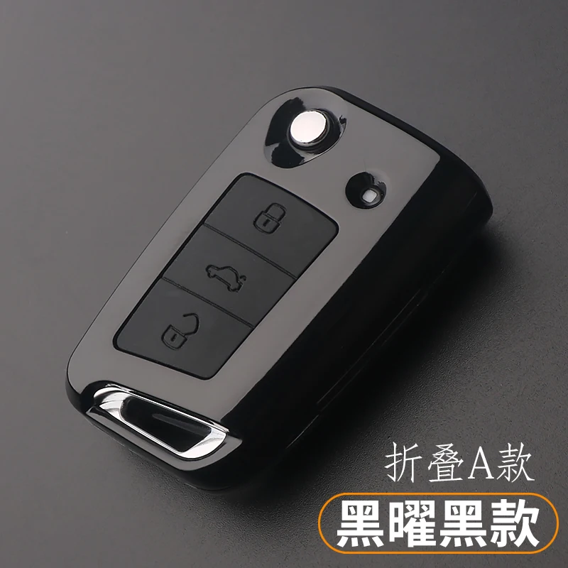 Car Key Case For Volkswagen VW Passat Golf Jetta Bora Polo Sagitar Tiguan Auto Bag Cover Protector with Crystal Keychain | Автомобили и