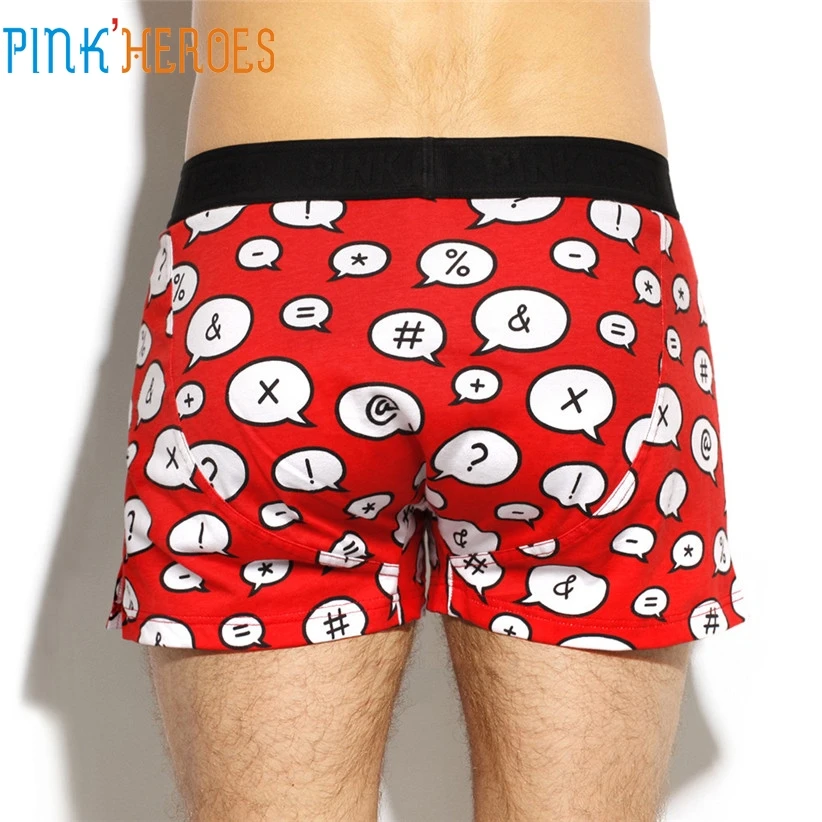 Pink Heroes Cueca, мужские милые синие и красные хлопковые боксеры, нижнее белье, повседневные пляжные шорты, трусы, трусики, дропшиппинг, fed30