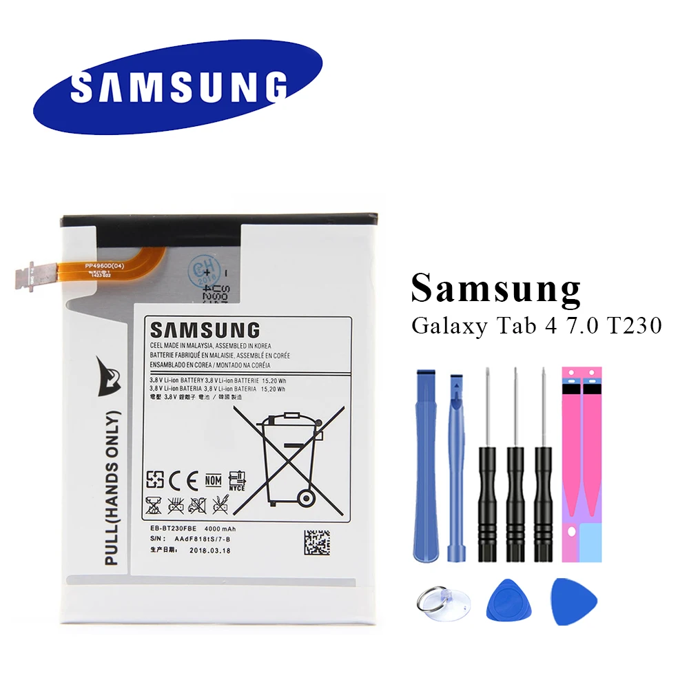EB-BT230FBE для Samsung Galaxy Tab 4 7 0 &quotоригинальный Tablet батарея T230 T231 T235 T239 SM-T230 SM-T231 SM-T235 4000
