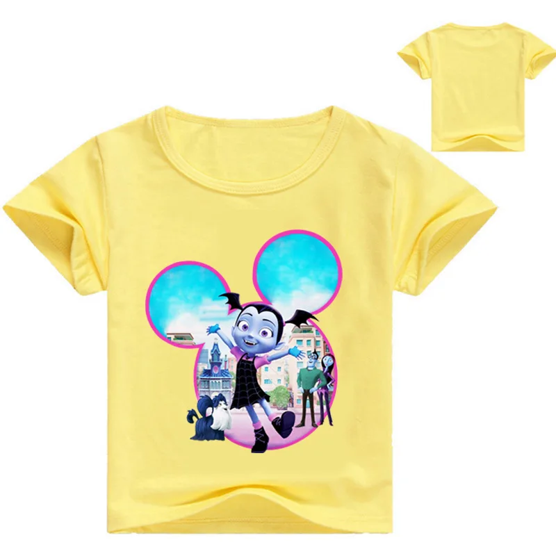 2-12years лето мультфильм vampirina Для детей летняя футболка для маленьких девочек; футболки, топы хлопок Обувь для девочек костюм для мальчиков