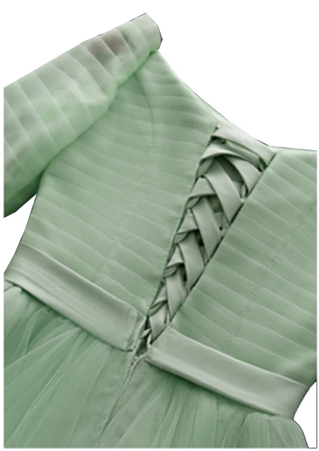 Довольно мятно зеленые цветные простые элегантное вырез лодочка Шея короткие