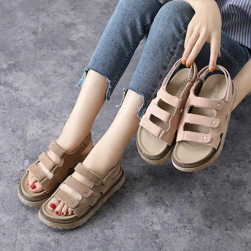 2018 новые летние матовые сандалии из натуральной кожи в римском стиле