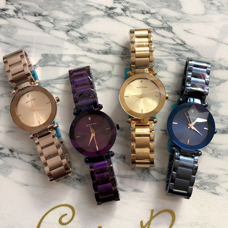 Новые высококачественные хрустальные зеркальные кварцевые женские часы с