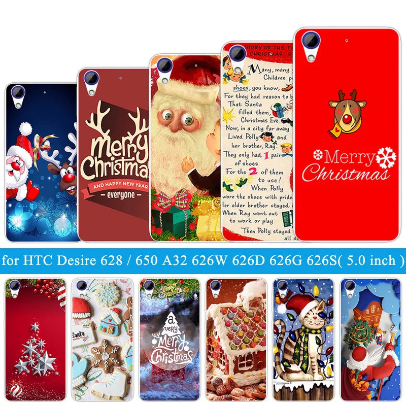 TPU для HTC Desire 628/626 чехол телефона 5 0 дюймов Мягкий силиконовый рождественской ночи