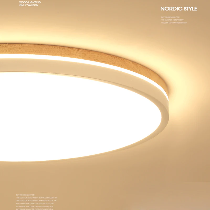 

wood LED Ceiling Light Modern Living Room Lighting Fixture Kitchen Surface Mount
