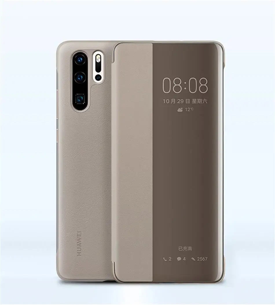 Чехол-книжка huawei P30, Официальный чехол huawei P30 Pro, роскошный защитный чехол с окошком для просмотра из искусственной кожи P30/P30pro, чехол