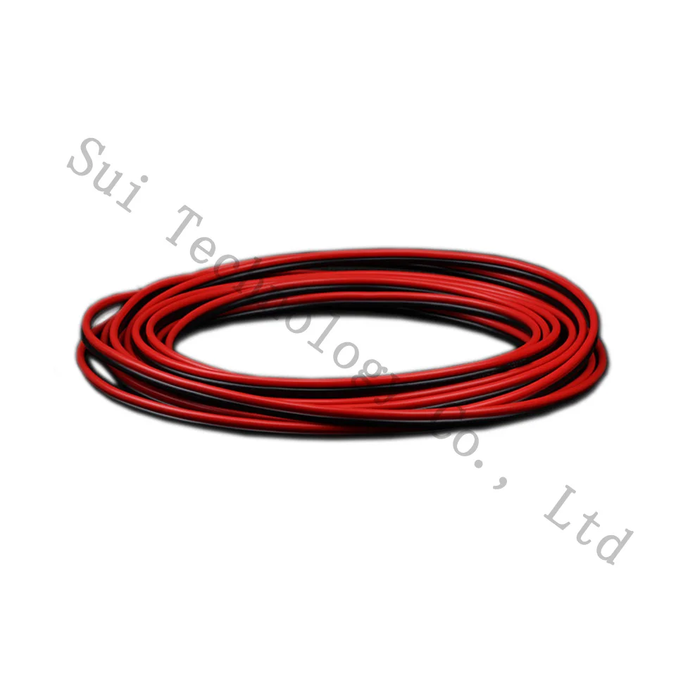 2 м 2pin светодиодные кабели 22AWG 20AWG 18AWG мягкий удлинитель красный черный ПВХ